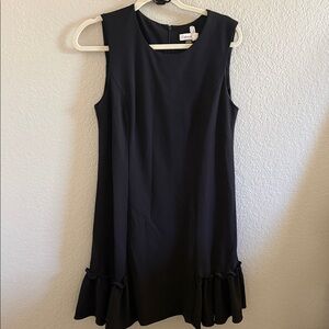 Calvin Klein Black Ruffle Hem Mini Dress